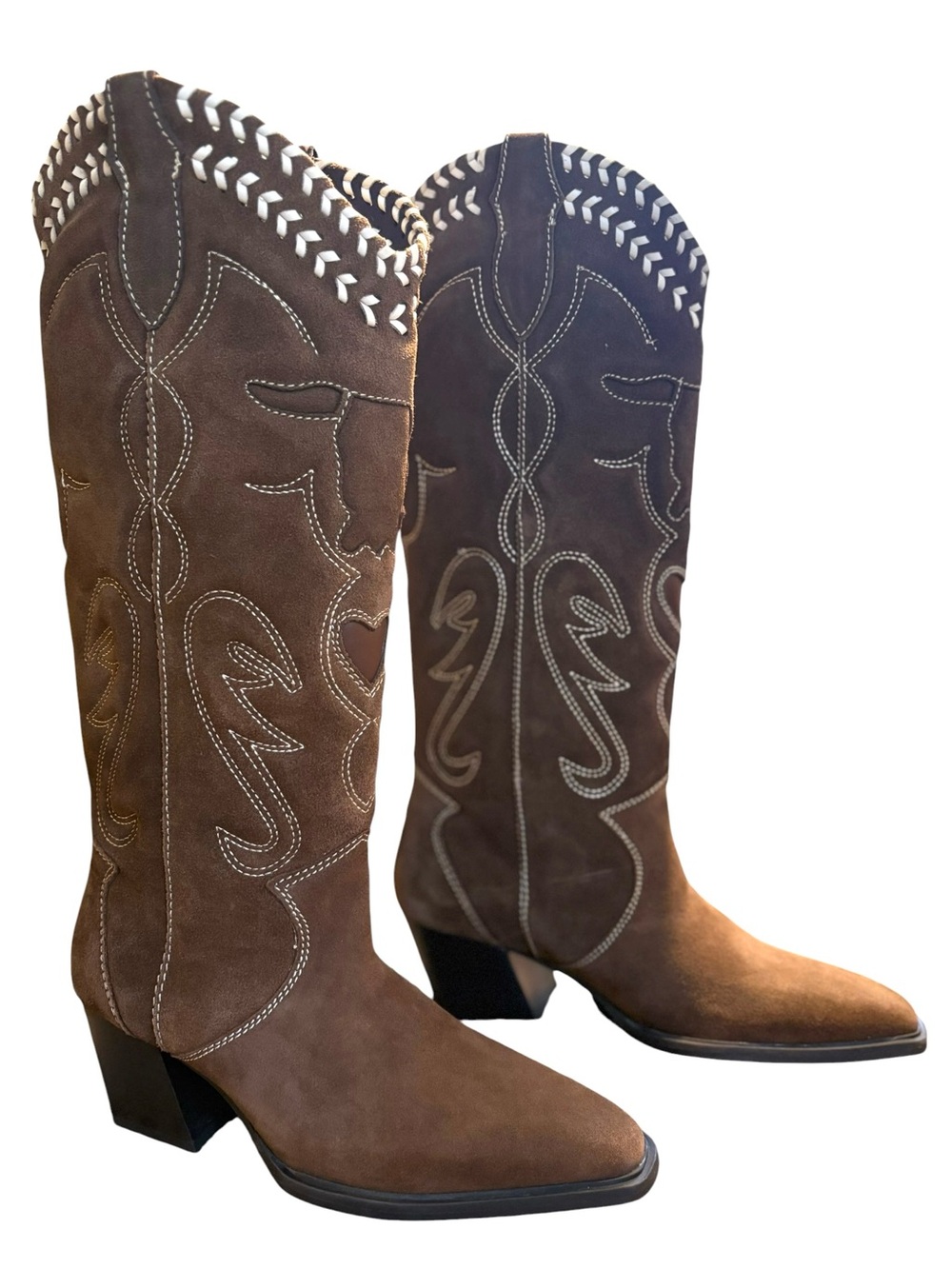 ZARA Brown Suede Cowboy Boots in 
Sz 37 - Picture 6 of 7